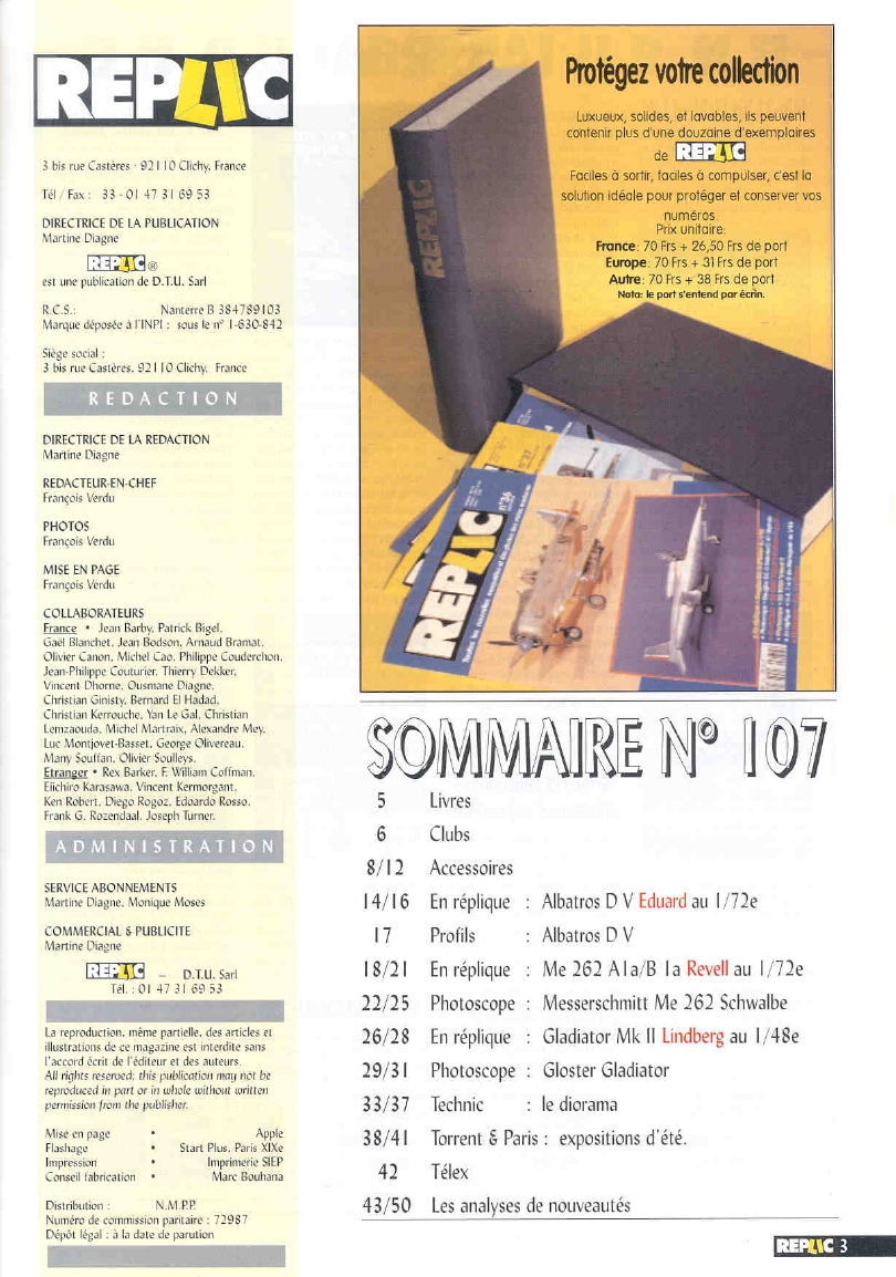 Replic 107 - Gladiator Mk II, Me 262 A-1a, Albatros 